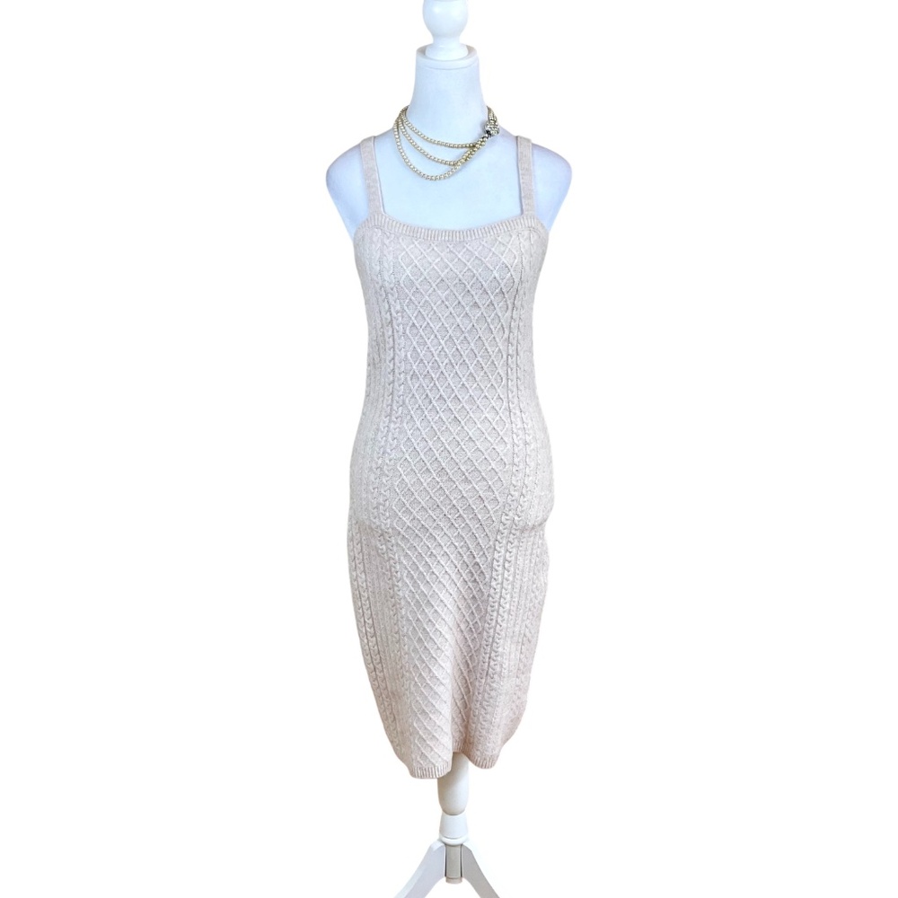 House of Harlow Sweater Dress Cable Knit Beige (S)